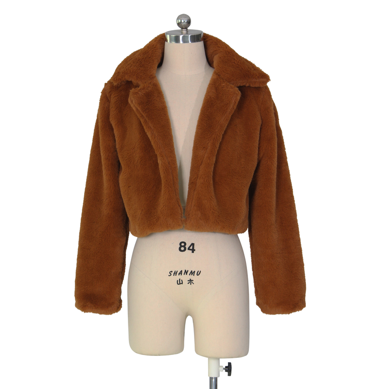 L'abbigliamento femminile desidera Dunhuang vendita calda autunno e inverno cardigan in pelliccia sintetica sciolto giacca corta cappotto soffice_voghion.com