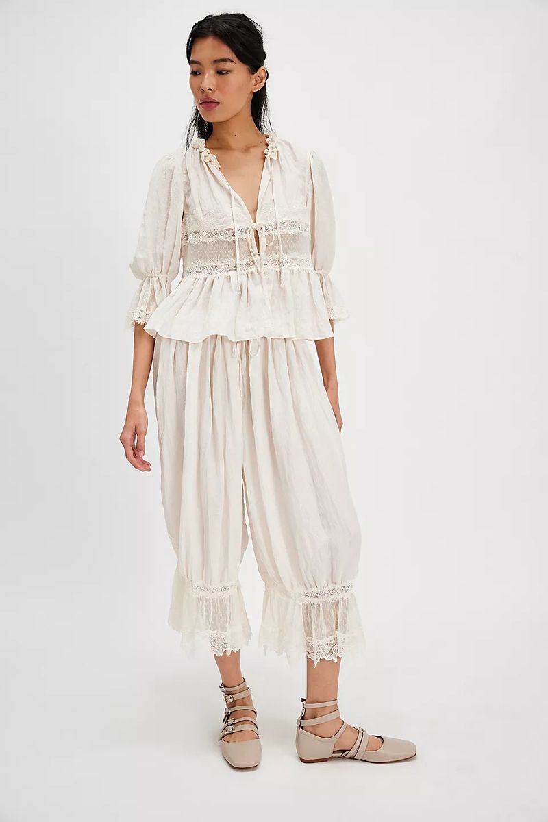 Dameskleding Vroege Lente Nieuwe Holle Kant Kant Thuiskleding Voor Vrouwen Comfortabele Huidvriendelijke Pyjama Shorts_voghion.com