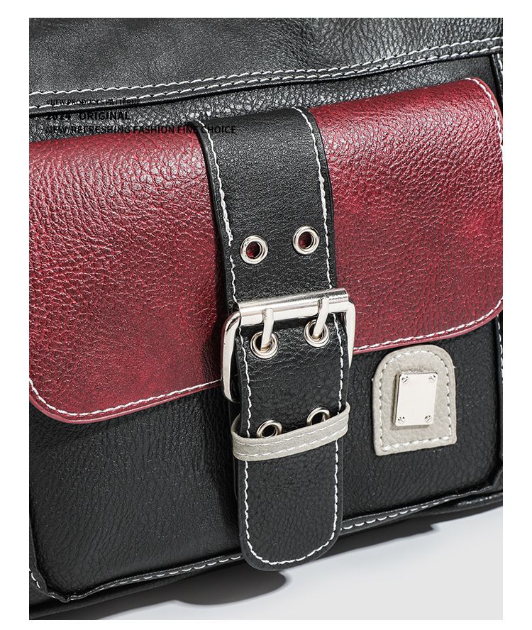 Borsa a tracolla vintage in morbida pelle Y2K per donna, 2024, nuova, alla moda, con tracolla color-block_voghion.com