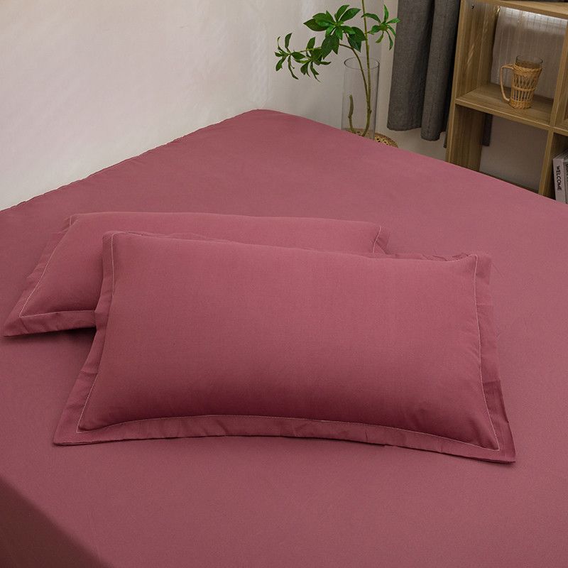 Pillowcase 48×74cm Solid Color Comfortable Skin Friendly Washed Cotton Pillowcase Envelope Pillow Adult Single Pillowcase Pillow Core Cover_voghion.com