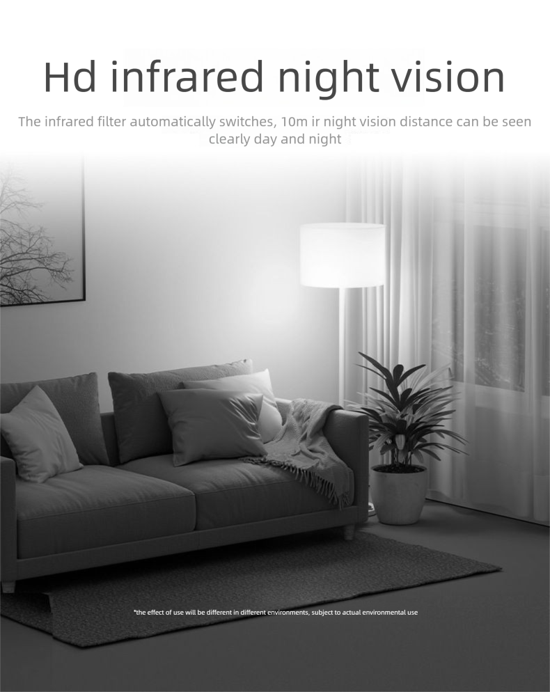 WiFi Monitor Wireless Home Use Mobile Remote Plug-in Indoor HD Smart Camera No Drilling Required_voghion.com