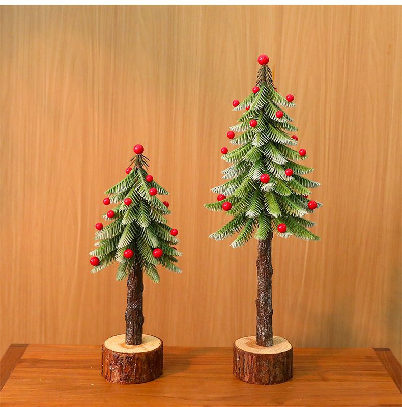 PE Mini Christmas Tree With Berry Decor – Festive Tabletop Decoration For Home, Office, And Holiday Displays (Multiple Sizes & Styles Available)_voghion.com