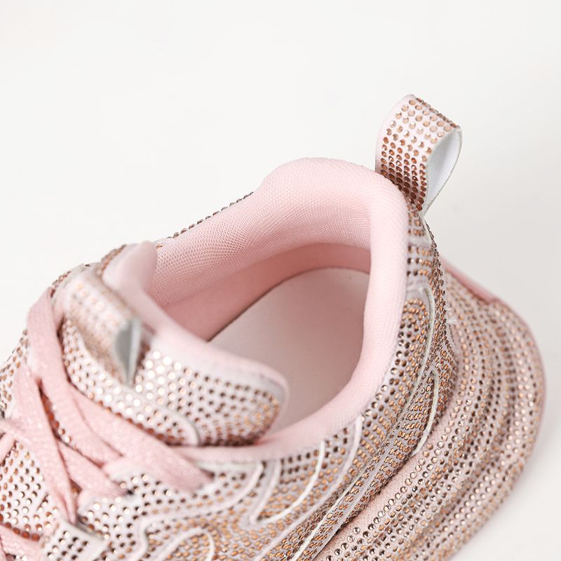 Starry Sky Water Explosion Street Style Women's Doubles Lace 2025 Thick Bottom Full Diamond Luxury Casual Dad Shoes_voghion.com