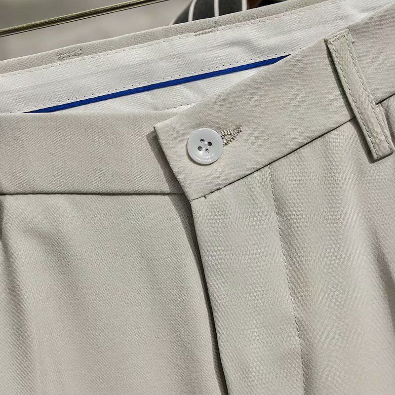 Pantaloni da uomo di design con lo stile di Hong Kong che entra nella moda, pantaloni a gamba dritta per la perdita di peso, pantaloni western drappeggiati casual e alla moda._voghion.com