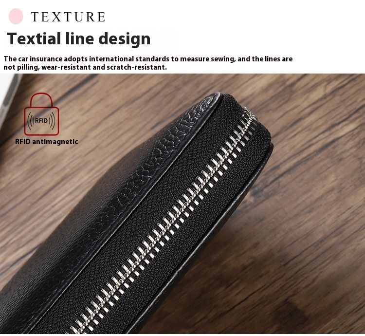 RFID Organ Card Bag Men's And Women's Passport Bags Organ Card Head Cover Layer Cowhide ID Card Holder Large Capacity Card Clip_voghion.com