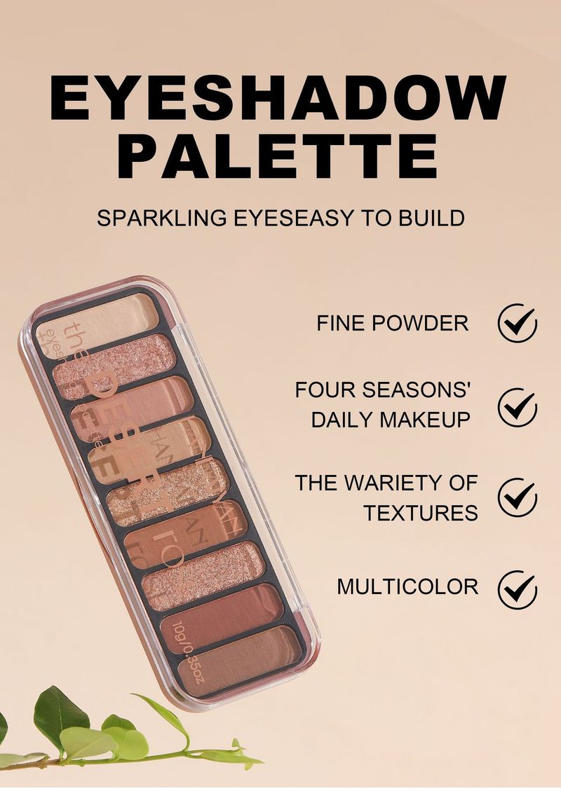 Palette di ombretti da 9 colori - Toni terra perlescenti e opachi, glitter ultra-fini, pigmento a lunga durata_voghion.com