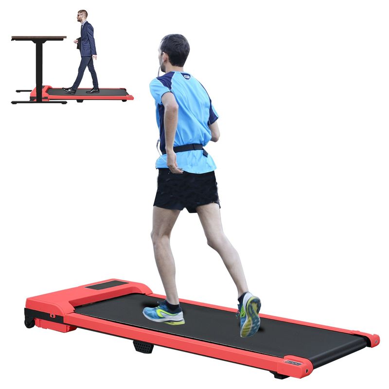 Walking Pad With Quiet 2.0 HP Brushless Motor, Countdown Modes, Spacious Running Area, 220 Lbs Weight Capacity For Home Or Office Workouts, 3 In 1 Portable Treadmill Walking, Red_voghion.com