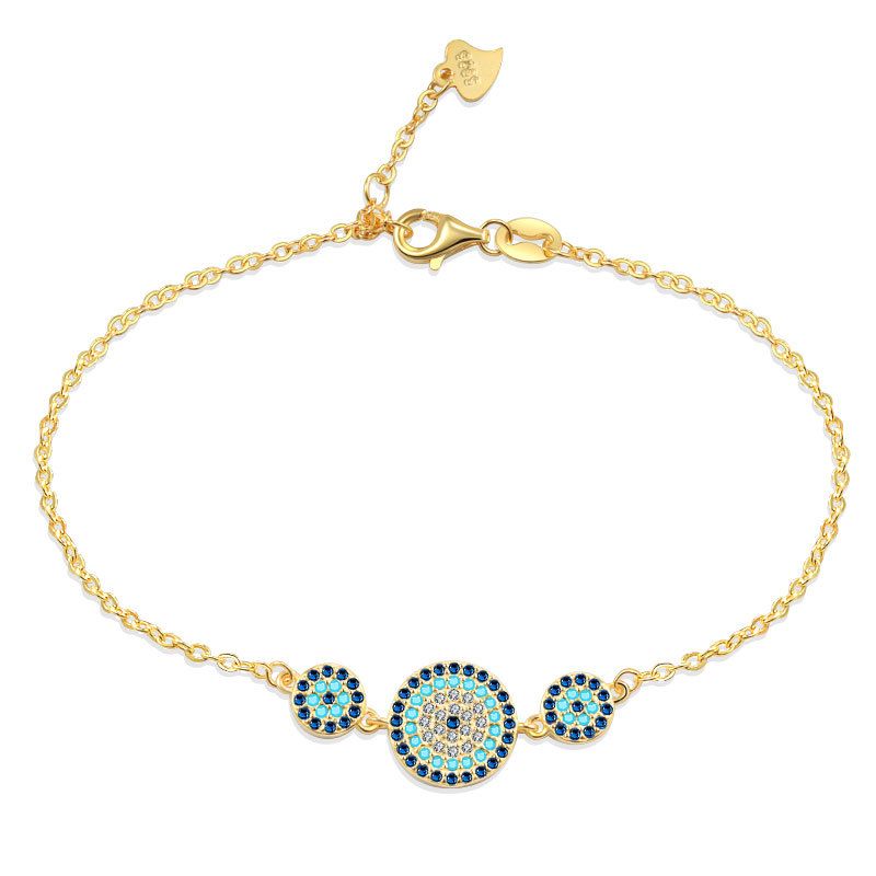 Braccialetto di lusso in argento puro con diamanti e luce, serie Demon Eye, per donna, stile Ins, molto venduto_voghion.com