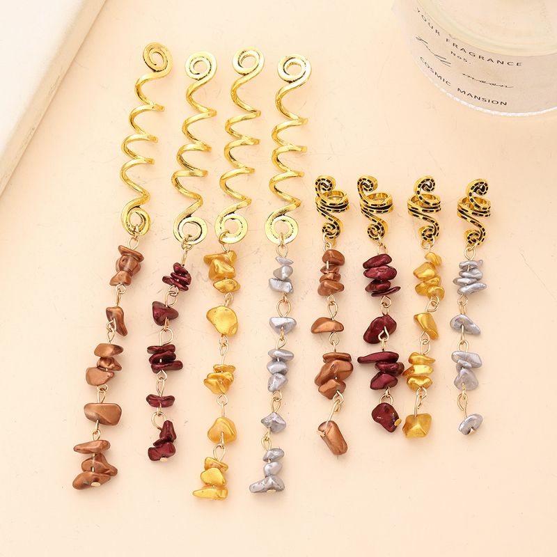 Fermaglio per capelli in metallo turchese, unico e alla moda, anello per capelli lungo e irregolare geometrico, accessorio per capelli più venduto per le donne_voghion.com