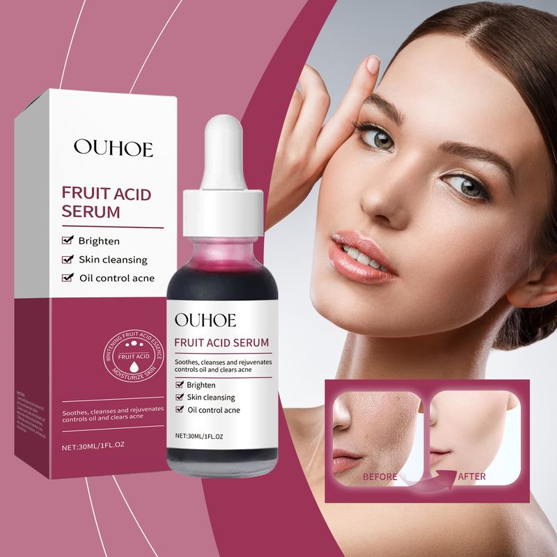 OUHOE Fruit Acid Purifying Essence, Gentle Exfoliating, Moisturizing And Moisturizing Daily Skin Care Essence_voghion.com