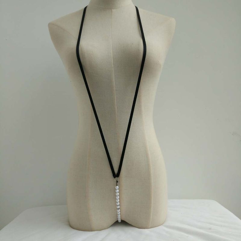 Intimates Mini Pearl One-Piece Lady Sexy caurspīdīgs krūšturis un biksītes Pamas trīspunktu bikini komplekts_voghion.com
