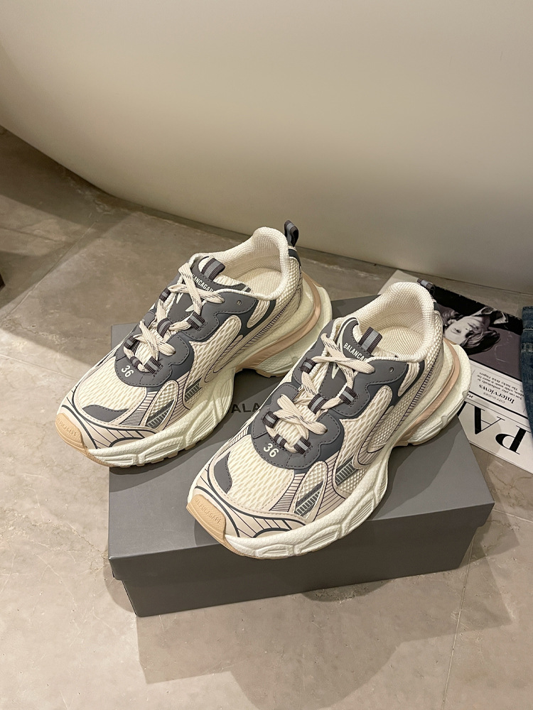 Paris sola grossa combinando com a cor sapatos antigos femininos 2024 primavera novos casuais respiráveis all-match super quentes tênis de corrida esportivos_voghion.com