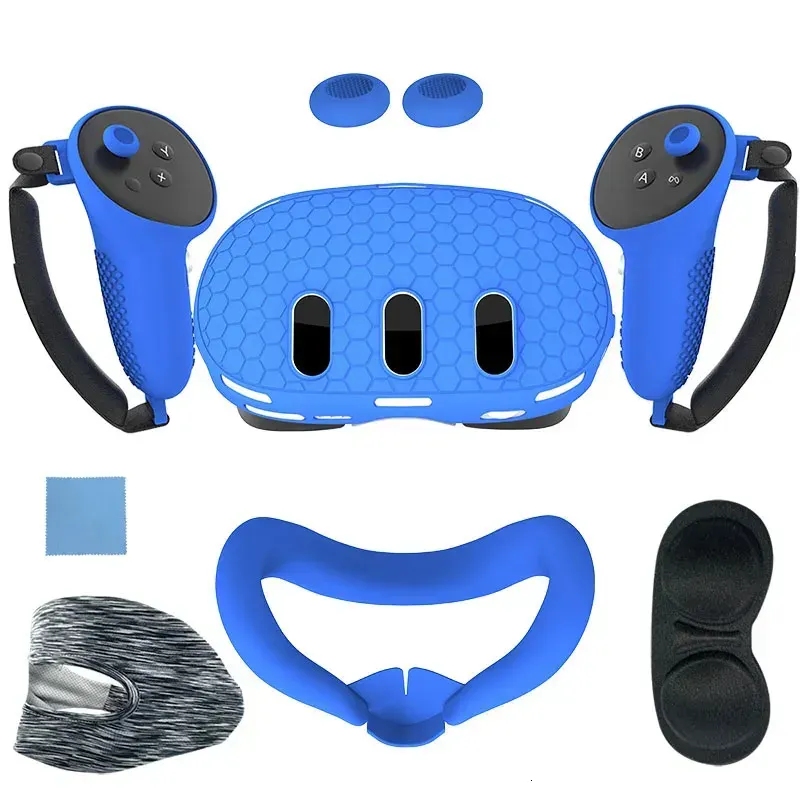 3D Glasses Silicone Protective Cover Shell Case For Meta Quest 3 VR Headset Head Face Eye Pad Handle Grip Button Cap_voghion.com