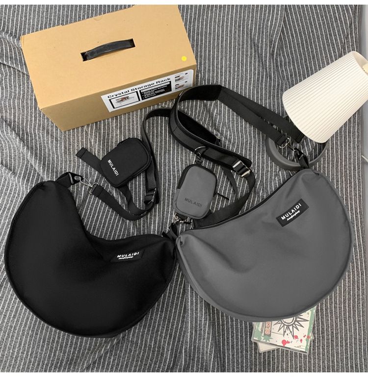 Large Capacity Nylon Canvas Bag Women's New Crossbody Bag Casual And Versatile One Shoulder Dumpling Bag Student Class_voghion.com