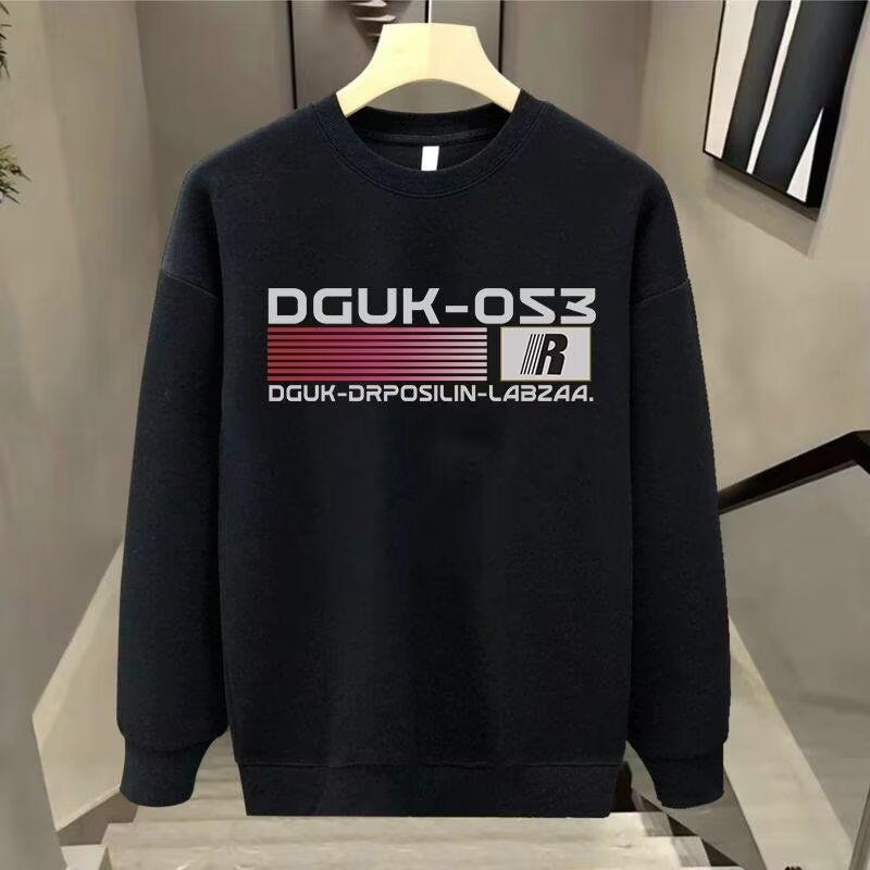 Herrenbekleidung Crewneck Sweat Herren Loose Design Sense Smiley Print Style Retro Instagram Style Modisches Markenoberteil für Frühling und Herbst_voghion.com