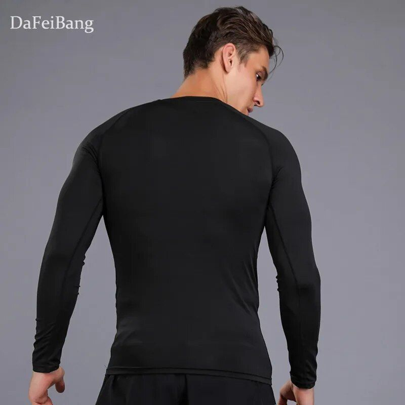 Nouveau T-shirt de Compression Rashgard Fiess manches longues en cours d'exécution hommes T-shirt de gymnastique maillot de Football vêtements de sport sport serré_voghion.com