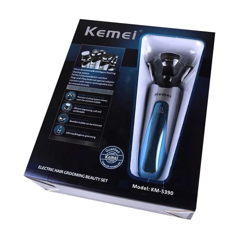 KM-5390 4in1 Profesyonel Akıllı Su Geçirmez Elektrikli Yıkama Tıraş Makinesi Burun Düzeltici Yüz Kemei Saç Kesme Makinesi Toptan_voghion.com