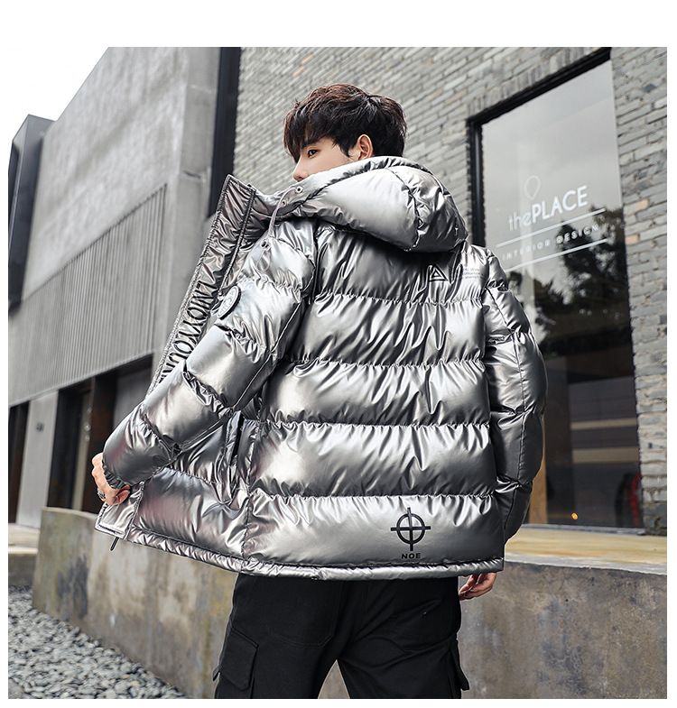 Herren Pufferjacke Wintermantel Mode Kapuze Reißverschluss Oberbekleidung Lässig Lockere Passform Dick Warm Polyester Leicht Streetwear_voghion.com