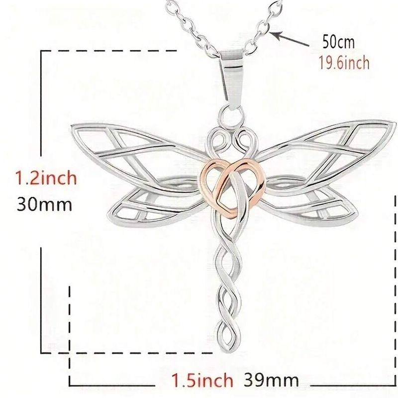 Collana creativa con piccola libellula, accessori bicolore da donna, ciondolo semplice, piccolo, fresco, versatile, catena per clavicola, catena da collo_voghion.com