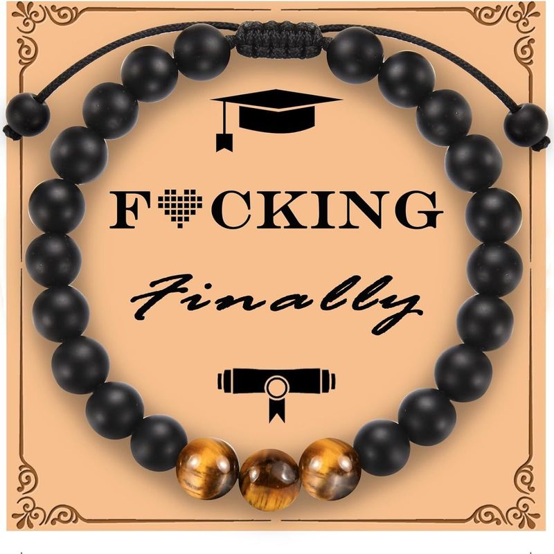 Geburtstag Student Graduierung Saison Geschenk Schmuck Tiger Eye Frosted Stone Herren Armband Perlen_voghion.com
