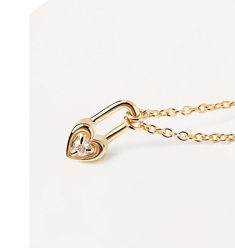Diamond Lock Heart Key S925 Sterling Silver Necklace Niche Design Sense Light Luxury High End_voghion.com
