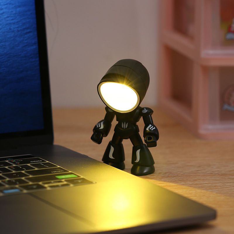 High-Quality Robot Night Light Ornament Atmosphere Creative Gift For Dormitory Bed Use Battery-Powered Mini Table Lamp_voghion.com