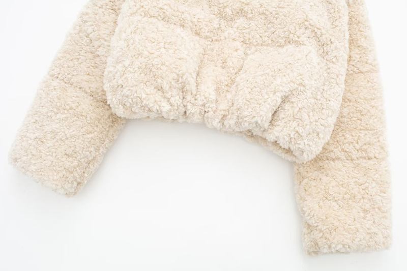 Women's fleece short slim-fit padded jacket jacket_voghion.com