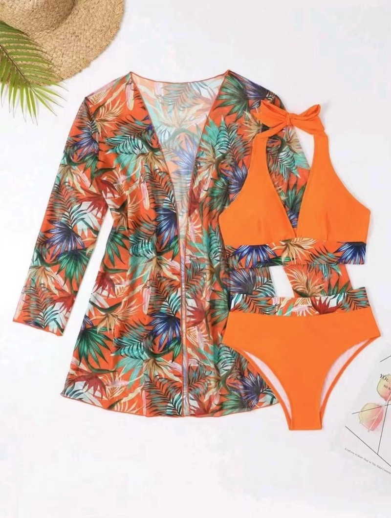 Women's Clothing Three Piece Suit Split Bikini Sexy High Waist Swimsuit Female Bikini_voghion.com