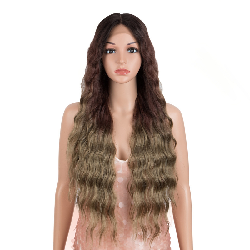 Vordere Spitzenperücke Rebecca-Perücke weibliches gewelltes langes lockiges Haar Chemiefaser-Kopfbedeckung explosive Perücke Kopfbedeckungsperücke_voghion.com