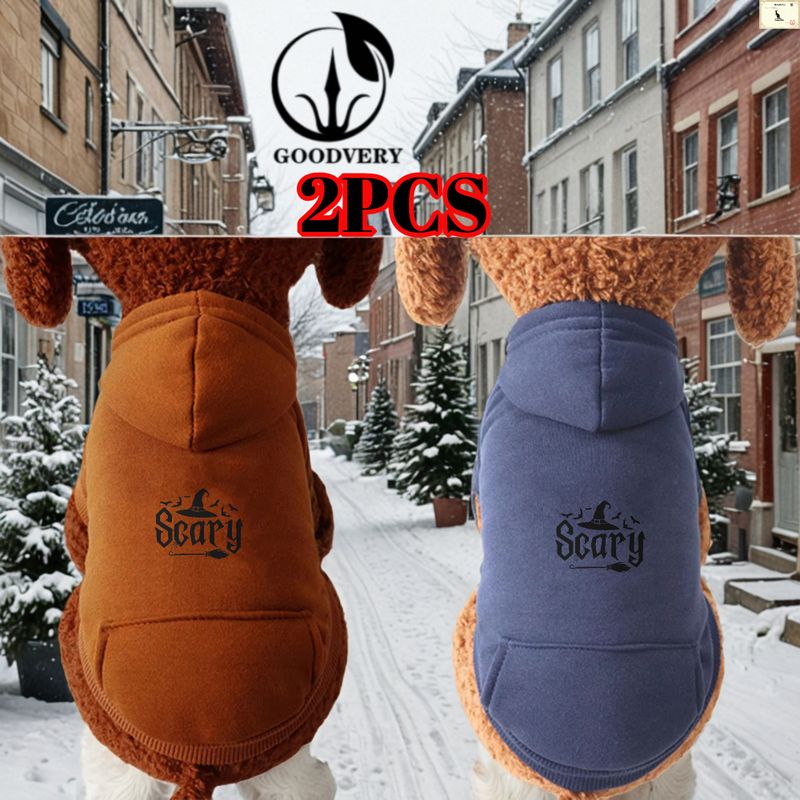 Animal Kangaroo 2-teiliges Kapuzen-Sweatshirt im Halloween-Stil hält Ihr Haustier warm. Perfekt für Herbst und Winter. Tragen Sie eine Gesäßtasche für kleine bis mittelgroße Hunderassen._voghion.com