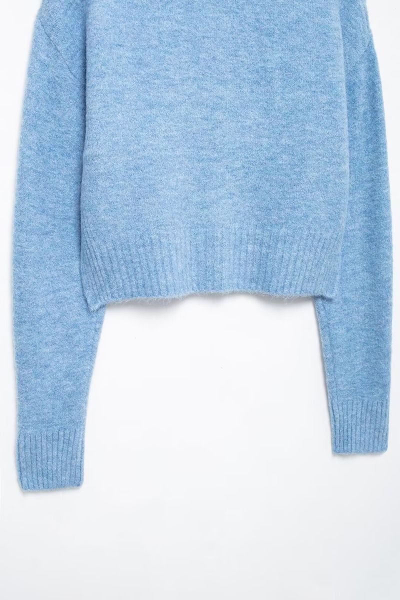 Damenbekleidung 2024 Herbst und Winter neuer Rundhalspullover in einfarbiger Farbe, weiche Strickjacke_voghion.com