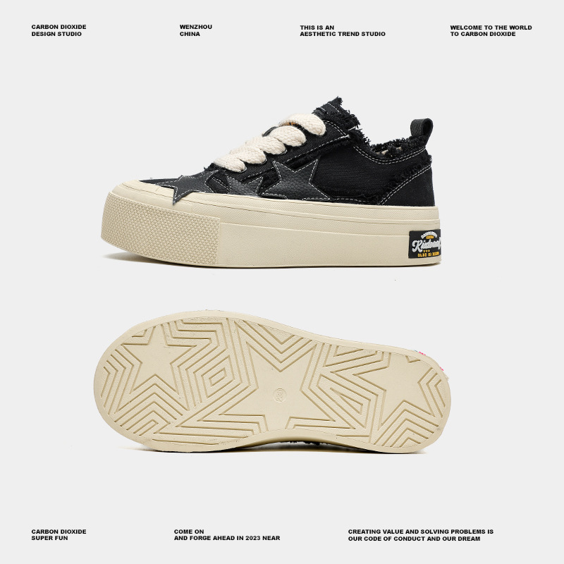 Niche Par Trend Retro College Star Lærred Sko Sommer Ny Ungdom INS Style Casual Sneakers_voghion.com
