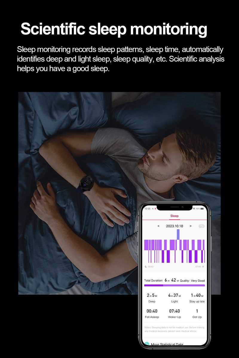 EKG Sağlık İzleme, Bluetooth Arama, Vücut Sıcaklığı, Kalp Atış Hızı ve Uyku Takibi Özellikli Akıllı Saat AMOLED Ekran Su Geçirmez, iOS Uyumlu_voghion.com