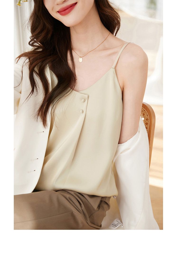 acetate satin camisole vest spring 2024, new lightweight and comfortable design top for women_voghion.com