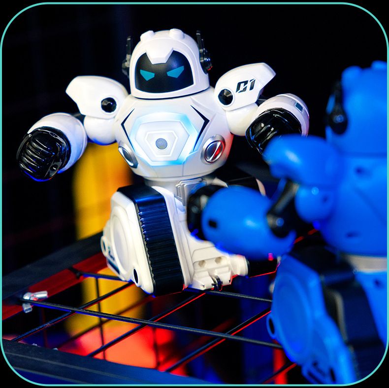 Boxningsrobot för 2 spelare - Interaktiv smart RC-stridsleksak för barn med fjärrkontroll_voghion.com
