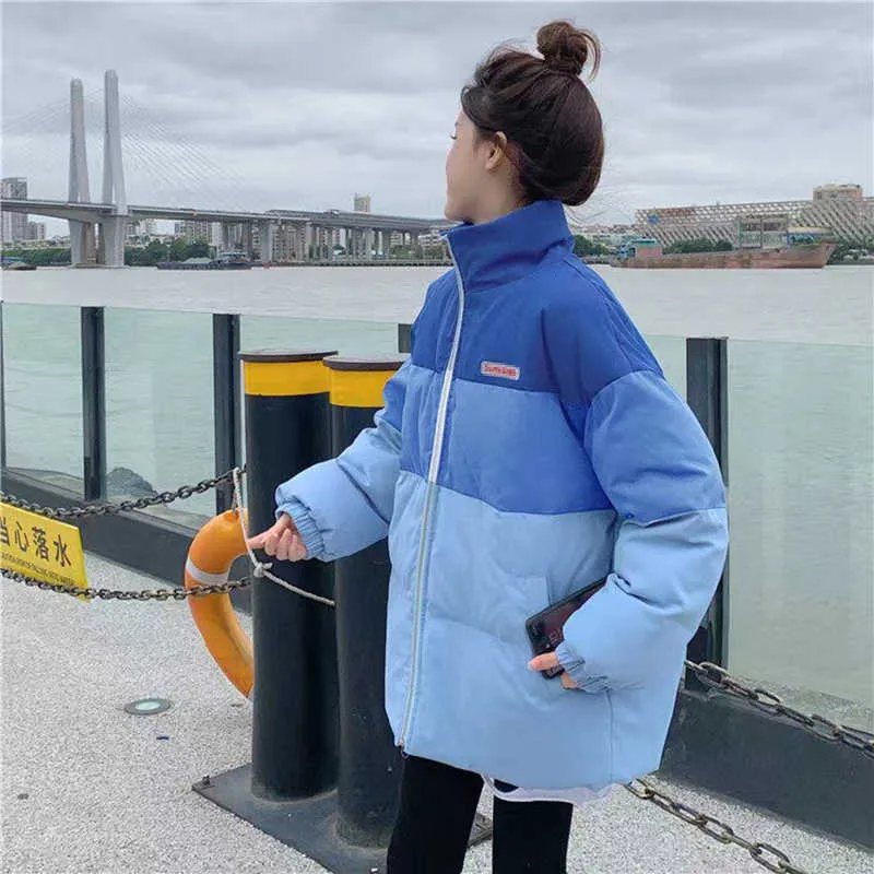 Men's Vintage Gradation Parkas Men Casual Short Bomber Winter Padded Down Jacket Unisex Haruku Warm Puffer Alternative_voghion.com
