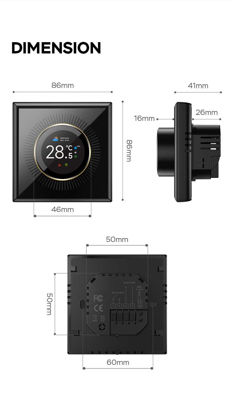 TUYA WiFi Smart Knob Thermostat or Heating Room Programmabeating Water Gas Boiler for Alexa Google Home_voghion.com