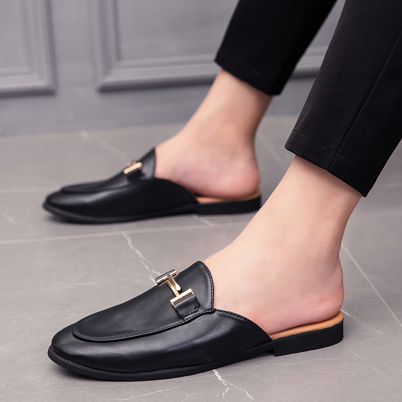 P7 YEINSHAARS Designer Slipon Männer Casual Schuhe Luxus Marke Hohe Qualität Echtes Leder Slipper Slipper Sommer Halb Schuhe Für Männer_voghion.com