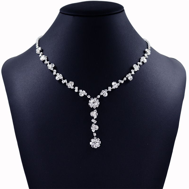 Versione coreana semplificata, collana da sposa con piccola catena, orecchini, gioielli, accessori per abiti_voghion.com