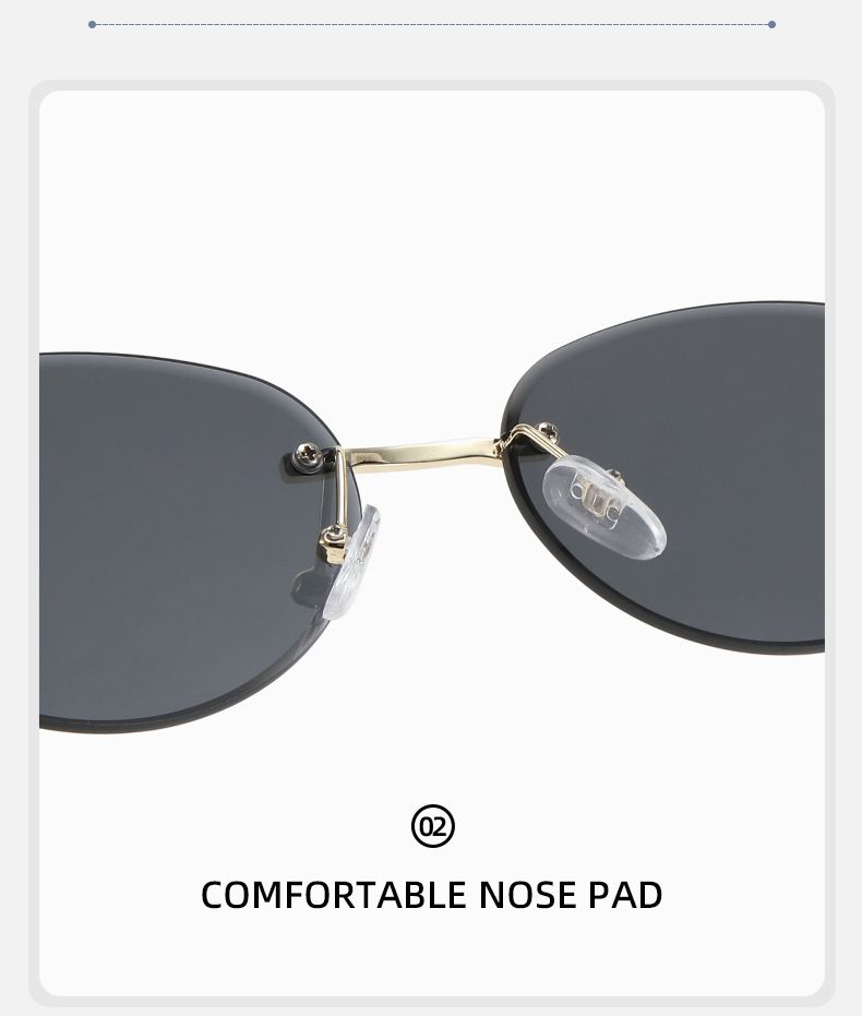 New Frameless Trimmed Metal Sunglasses Cross Border Retro UV400 Trendy Sunglasses High End Fashion_voghion.com
