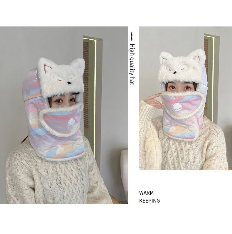 Lei Feng For Women Winter New Korean Version Thickened Fleece Outdoor Cycling Warmth Essential Windproof Coldproof_voghion.com