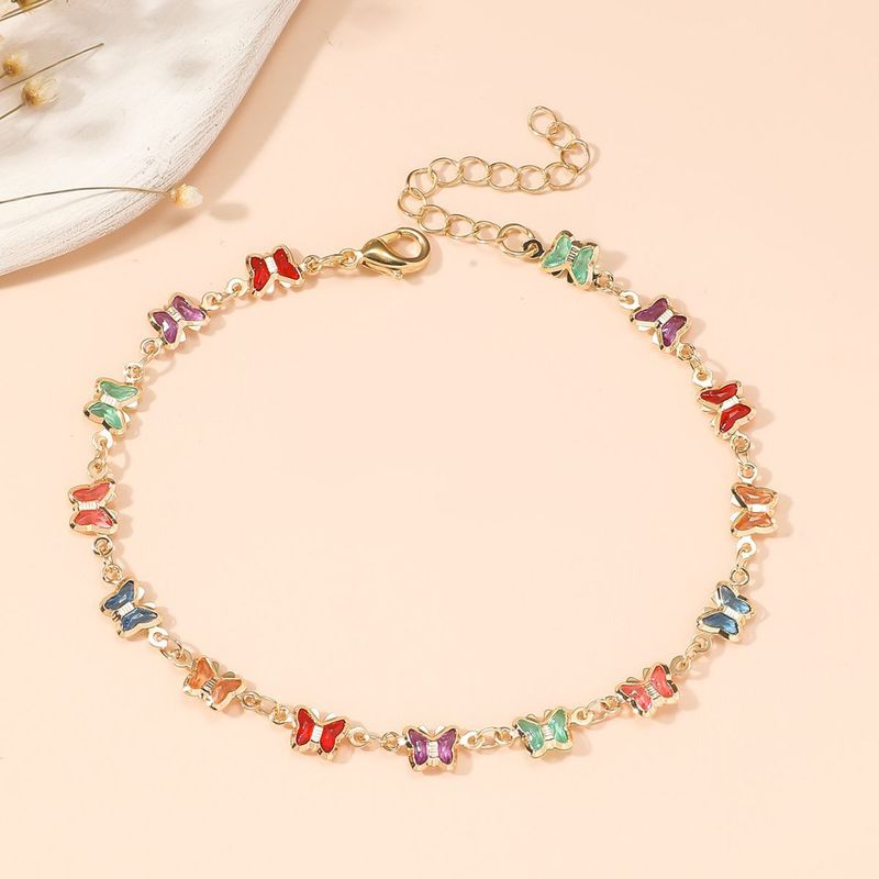 Fashion Simple Double Layer Inlaid Diamond Anklet For Women, Unique Creative Heart Pendant Beach Chain_voghion.com