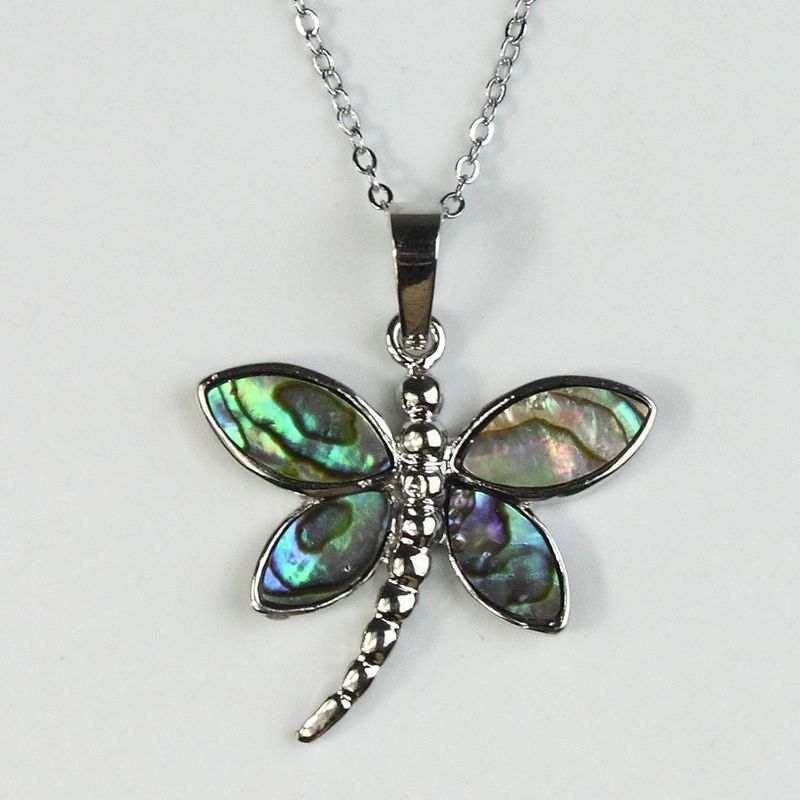Hanger met natuurlijke abalone schelp en kruiswaterdruppel_voghion.com