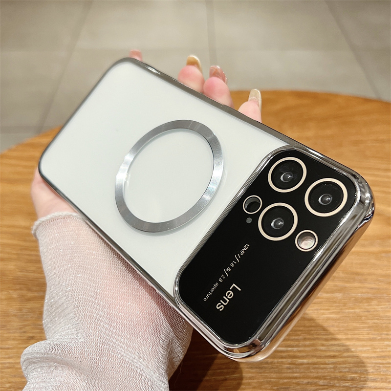 Elektroplatéiert Magnéitesch Kloer Telefonshülle Fir iPhone 14 13 12 11 Pro Max Plus XS XR X Fir Magsafe Silikon Soft TPU Réck_voghion.com