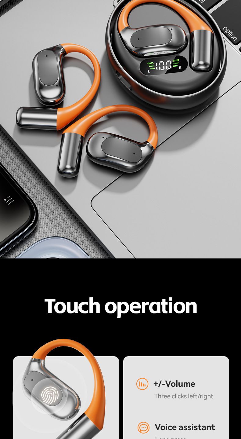 AI Translation Non-In-Ear Over-Ear Rotating Design Fire Wheel Bluetooth Earphones Open-Back_voghion.com