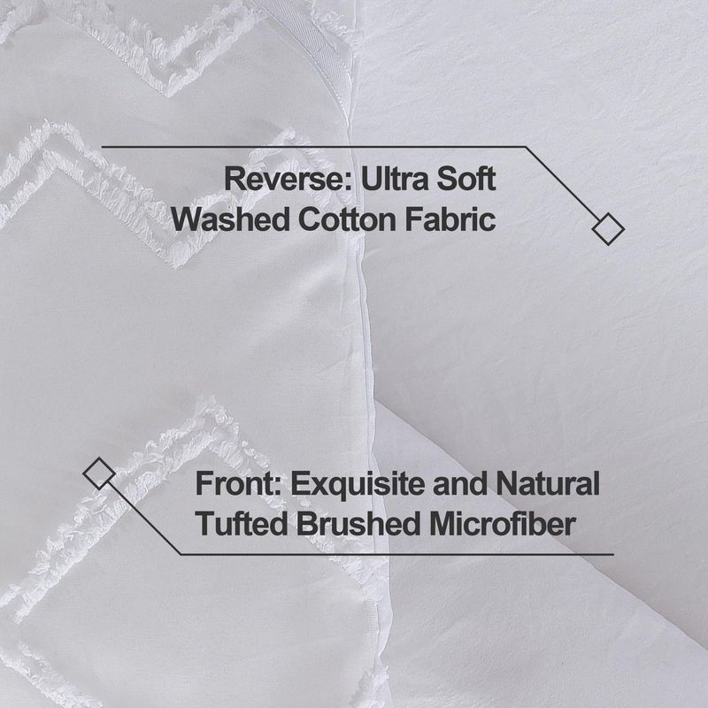 Quilt Set White Diamond Wave Tufted Cut Flower Fat Quilt Core Chemical Fiber Quilt Quilt Three Piece Set_voghion.com