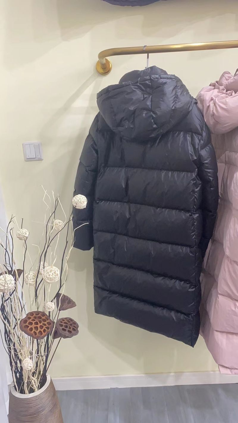 Women’s Long Down Coat – 85% White Duck Feather, 400g Ultra-Warm, Knee-Length Winter Jacket With 3D Embroidery (XS-XXXL)_voghion.com