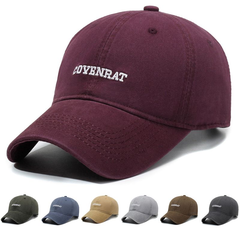 Vintage Brief Stickerei Baseball Für Männer Und Frauen Koreanische Mode Einfache Vielseitige Gewaschene Baumwolle Duckbill Cap Macht_voghion.com