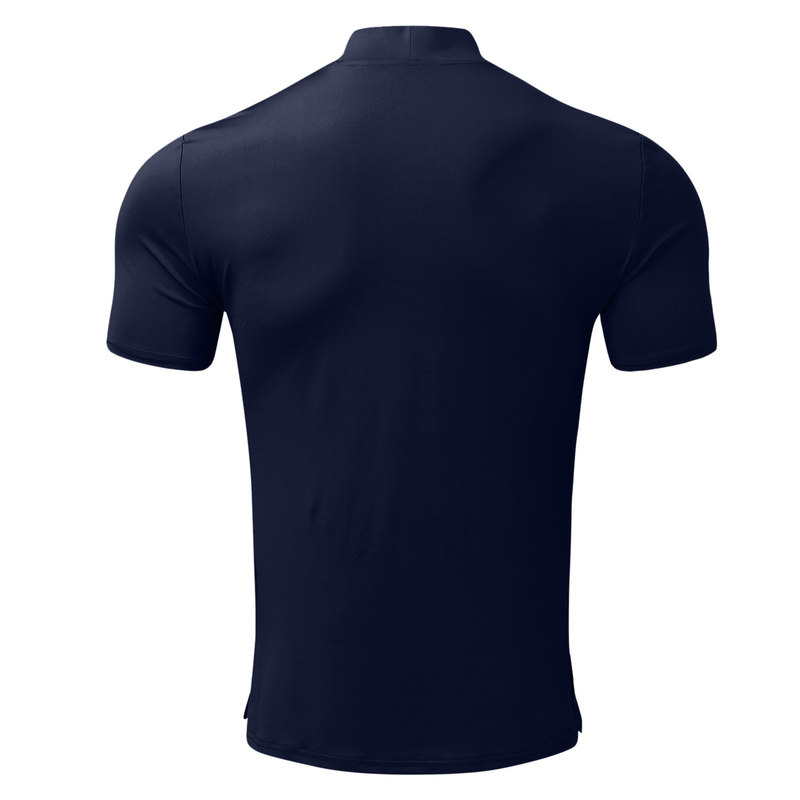 2023 herbst und Winter Hohe Kragen Kurzarm T-shirt männer Unterlage Einfarbig Top_voghion.com