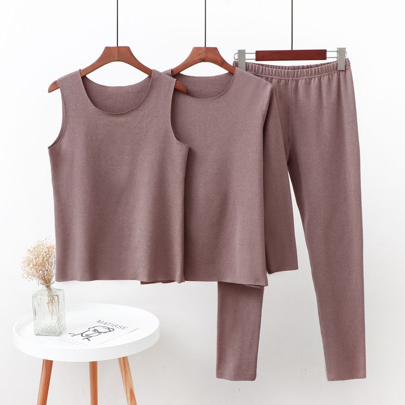 Hierscht a Wanter Nei Däitsch Selbstheizungs-Samtënnerwäsch Damen Dräideeleg Ënnerwäsch Hemd, Tanktop, Hosen, Grouss Waarm_voghion.com